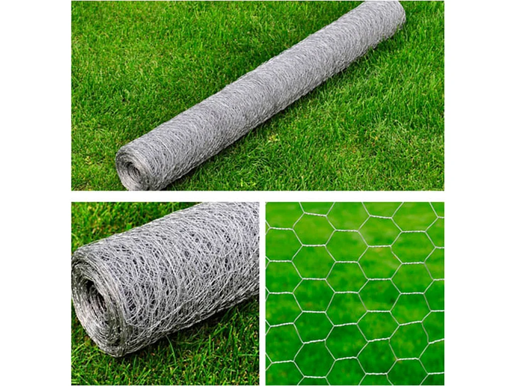 Clôture en treillis Acier galvanisé Hexagonal 1x25 m Argenté