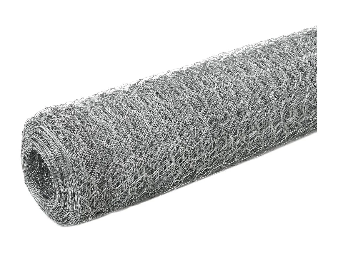 Grillage pour volière Acier galvanisé 25x1,2 m Argenté