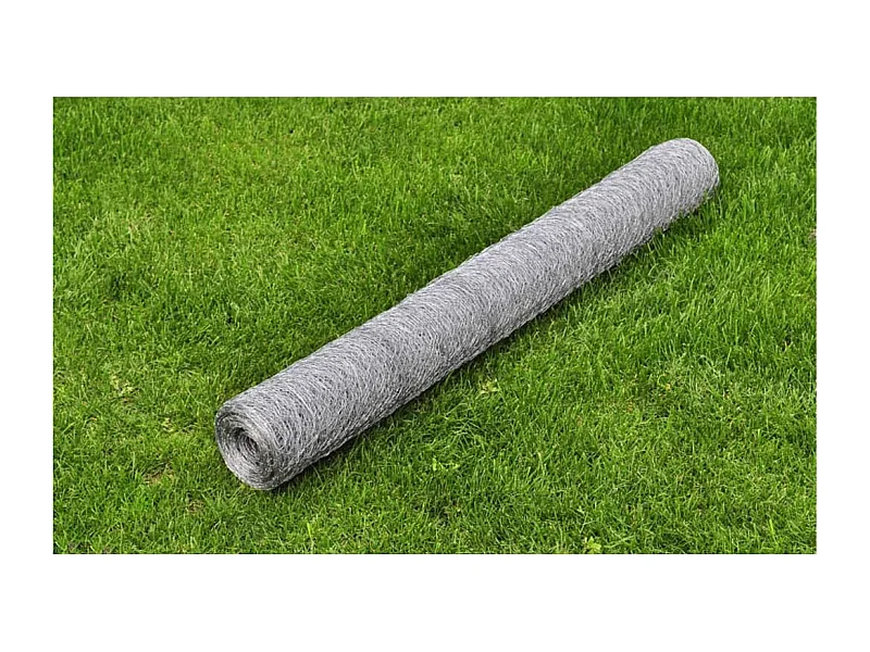 Grillage pour volière Acier galvanisé 25 x 0,5 m Argenté