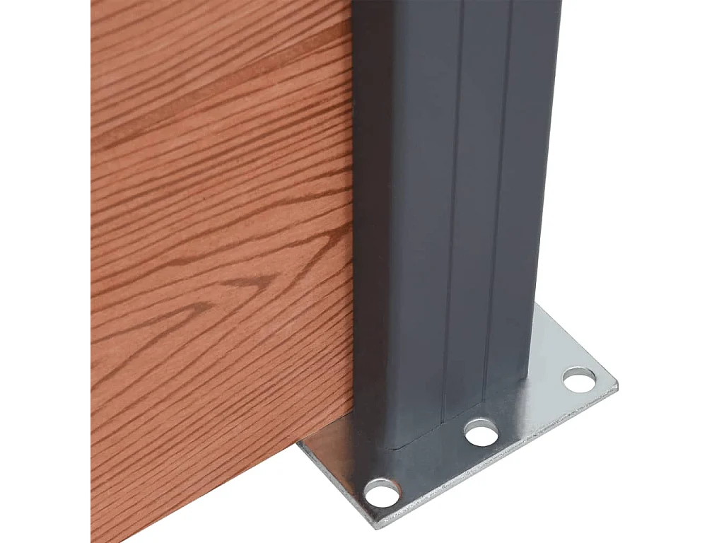 Ensemble de panneaux de clôture marron 699x186 WPC