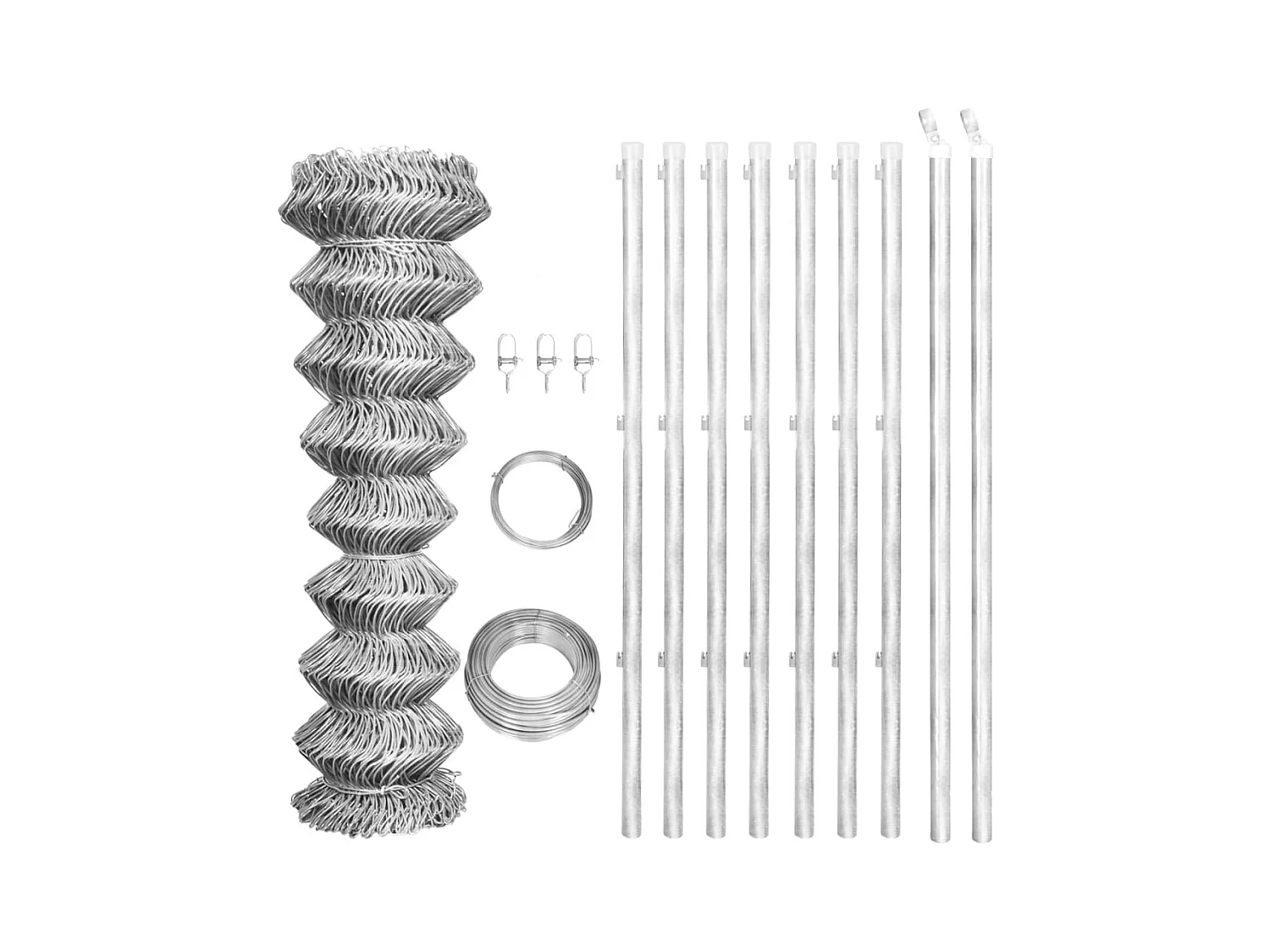 Clôture à mailles avec poteaux Acier galvanisé 15x1,25m Argenté