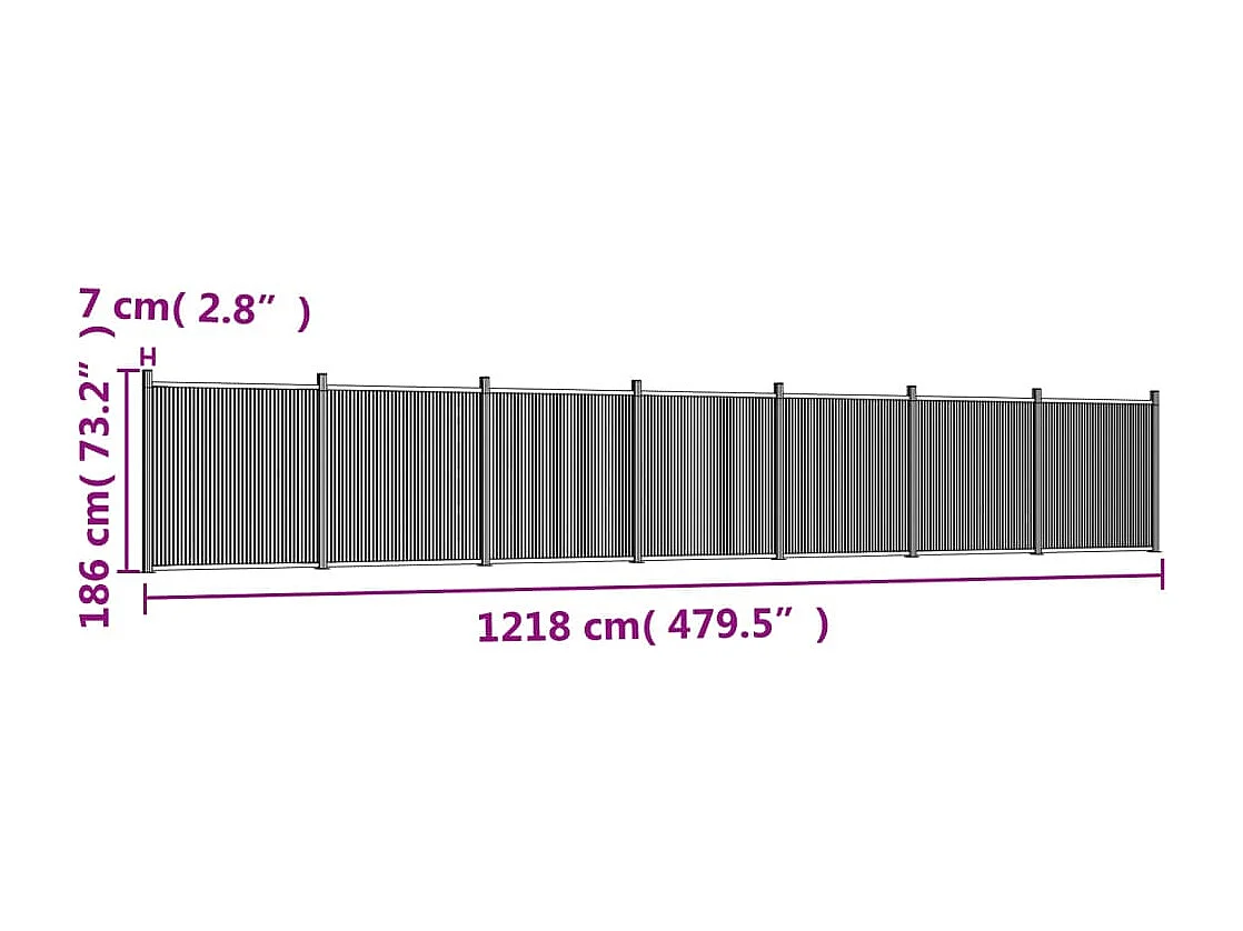 Panneau de clôture marron 1218x186 WPC
