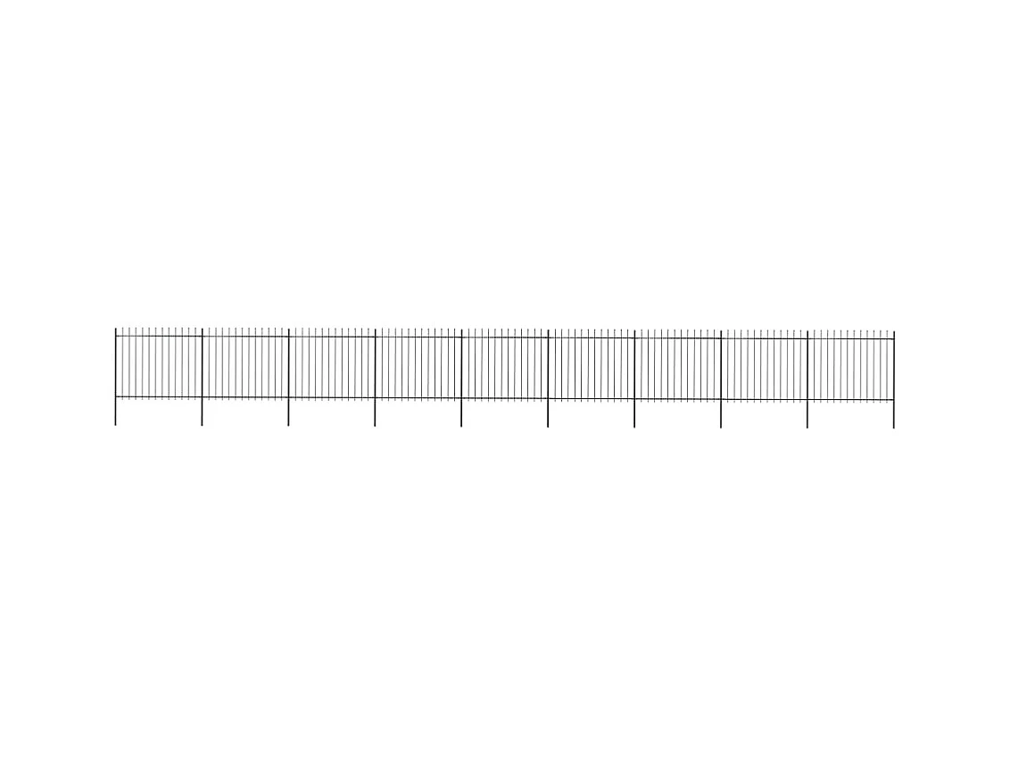 Clôture de jardin avec dessus en lance Acier 15,3 x 1,5 m Noir