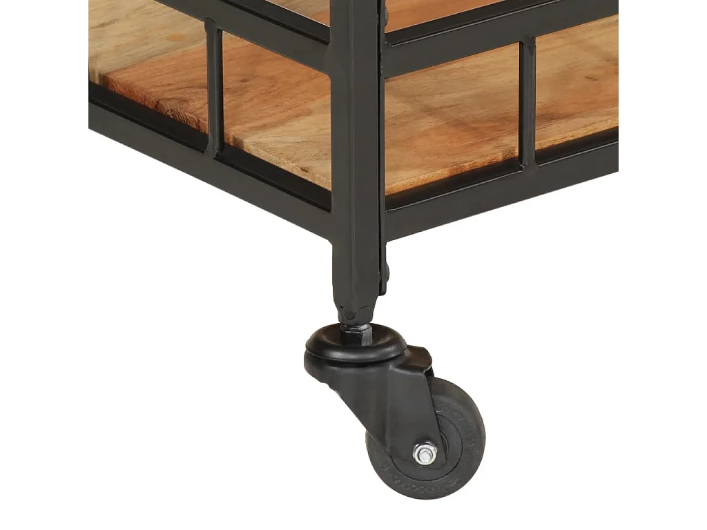 vidaXL Carrito de bar de madera maciza de acacia y hierro 60x40x80 cm Marrón