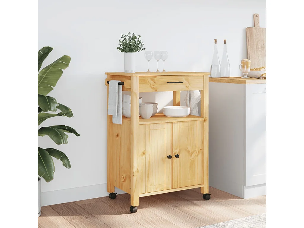 Chariot de cuisine MONZA 60x40x90 bois massif de pin