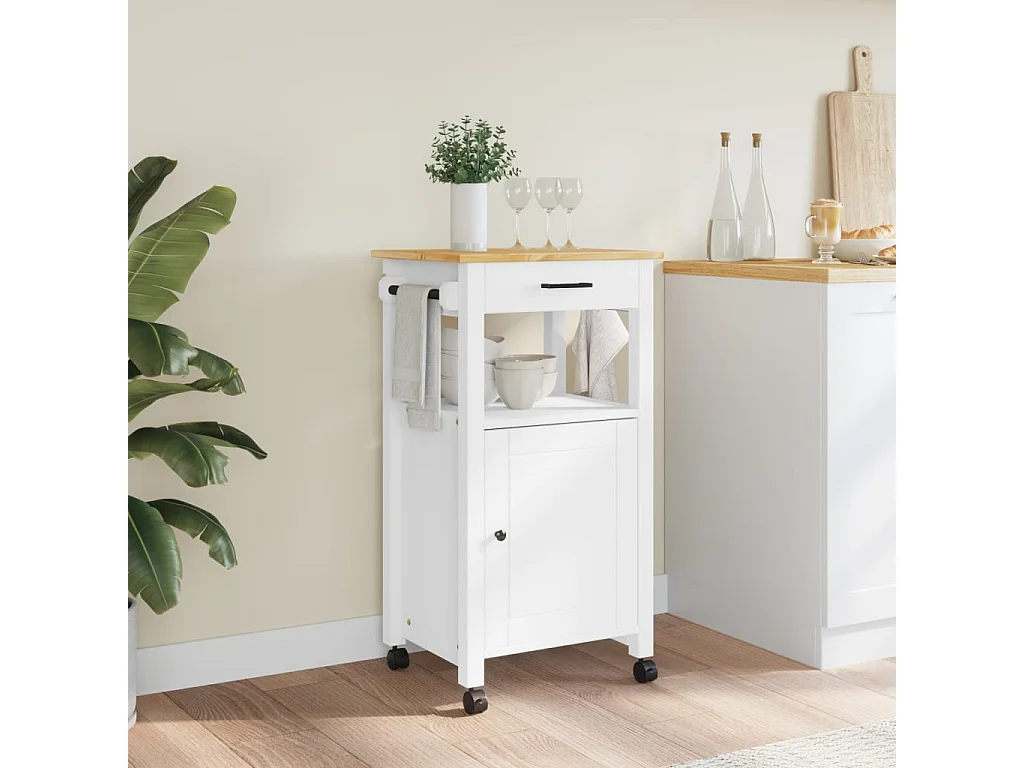 Chariot de cuisine MONZA 48x40x90 bois massif de pin