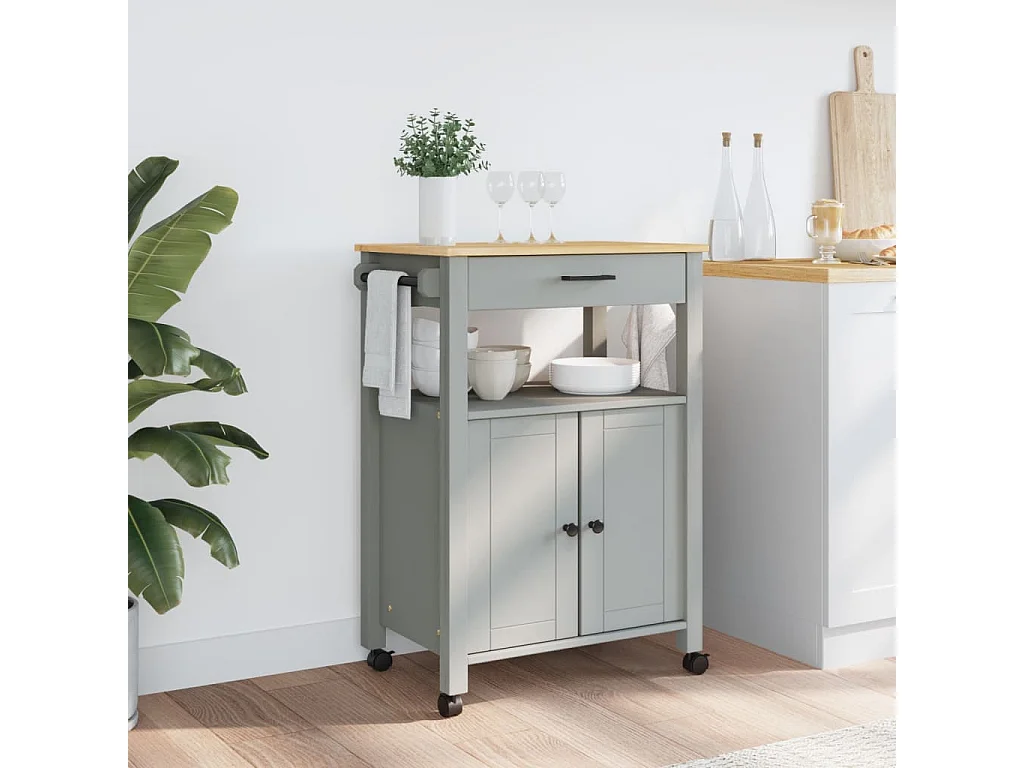 Chariot de cuisine MONZA 60x40x90 bois massif de pin