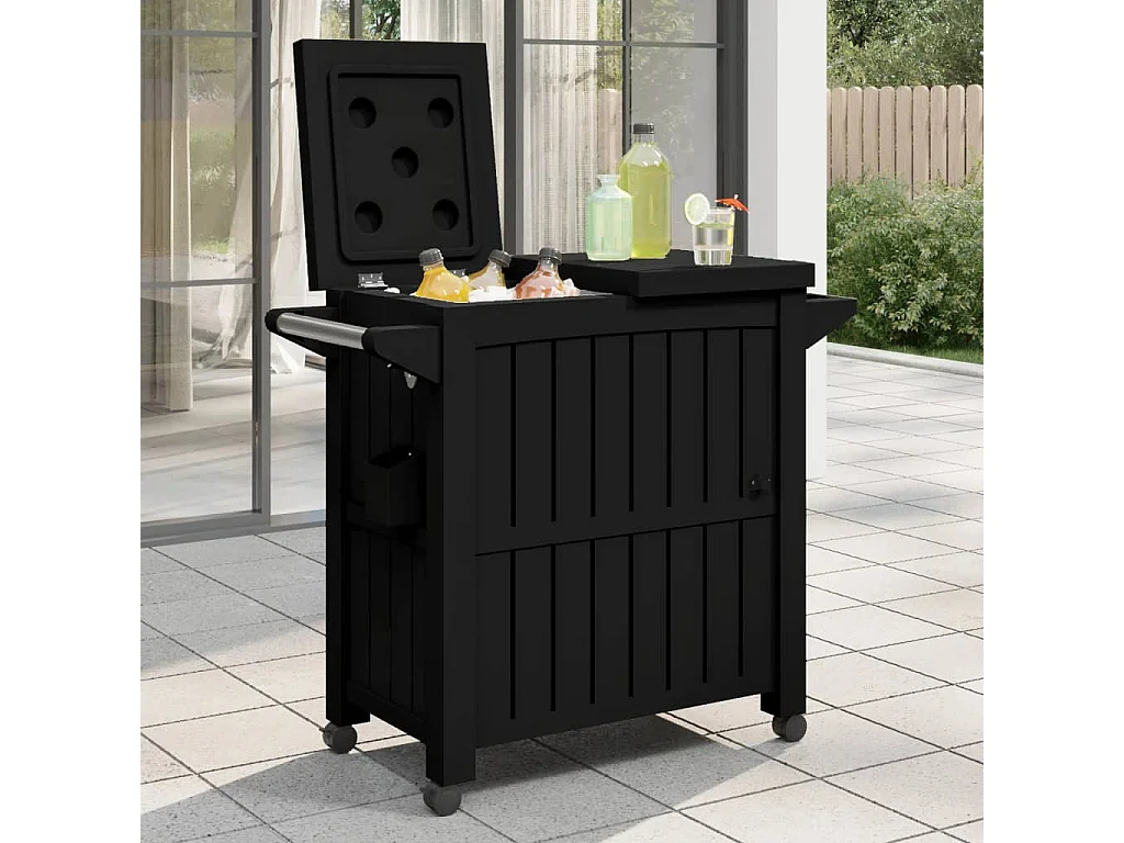 Chariot de service 3 en 1 noir polypropylène