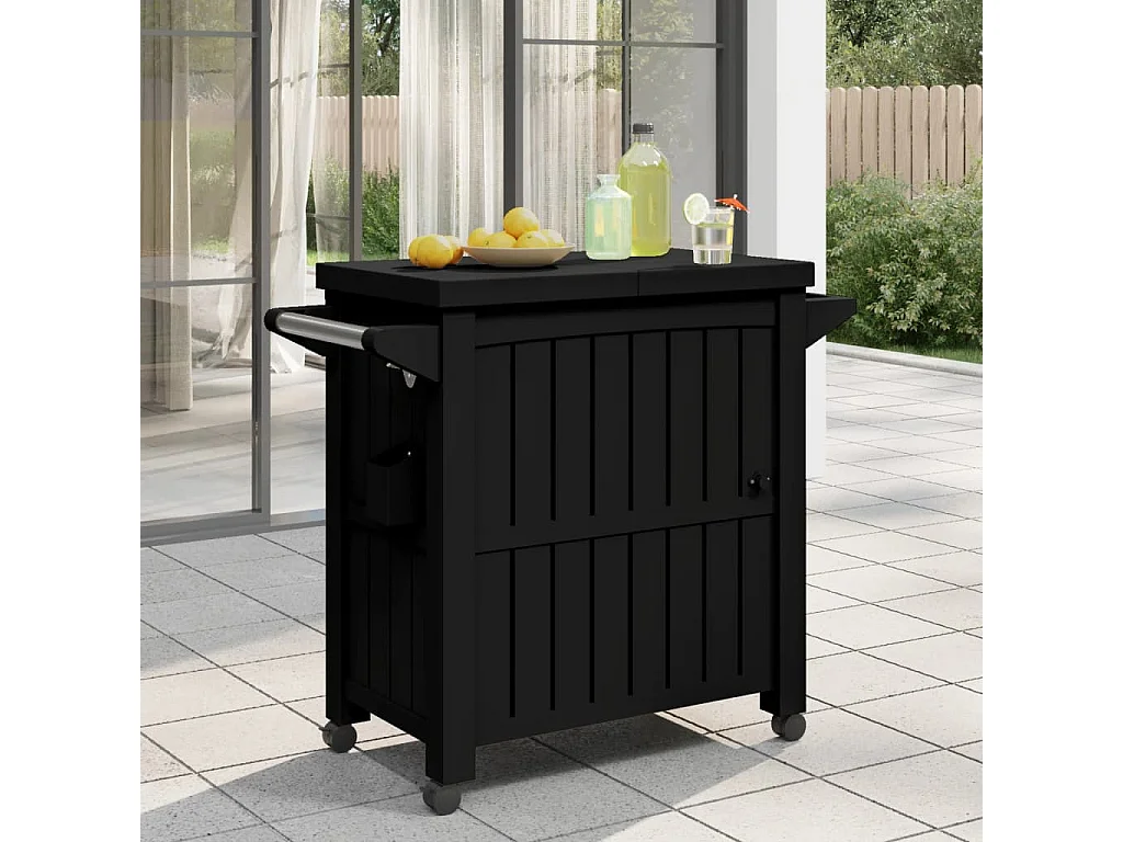 Chariot de service 3 en 1 noir polypropylène