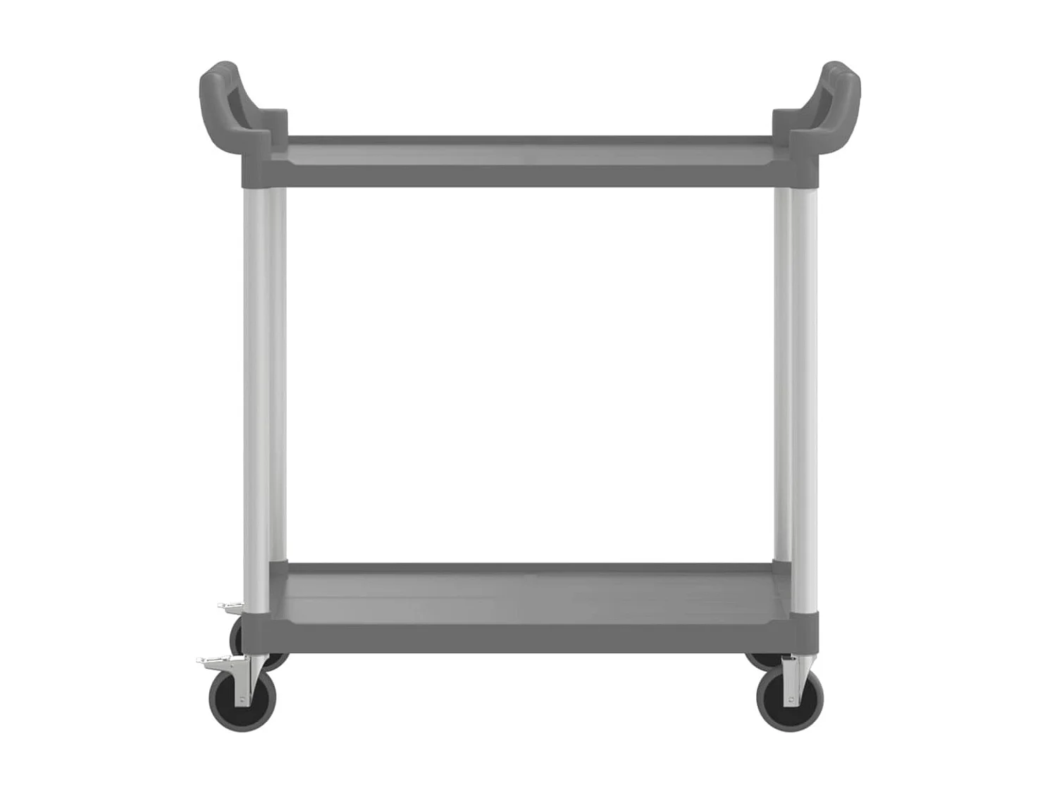 Chariot à 2 niveaux gris 99x50x97 aluminium