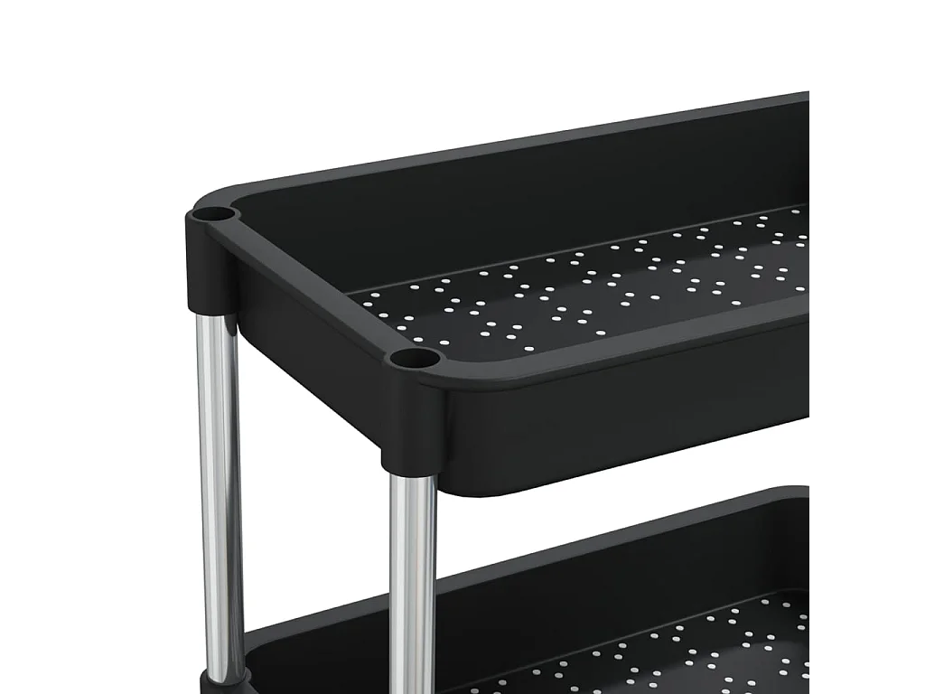 Chariot de cuisine 5 niveaux en métal Luiza 40cm - Compact et pratique-Noir