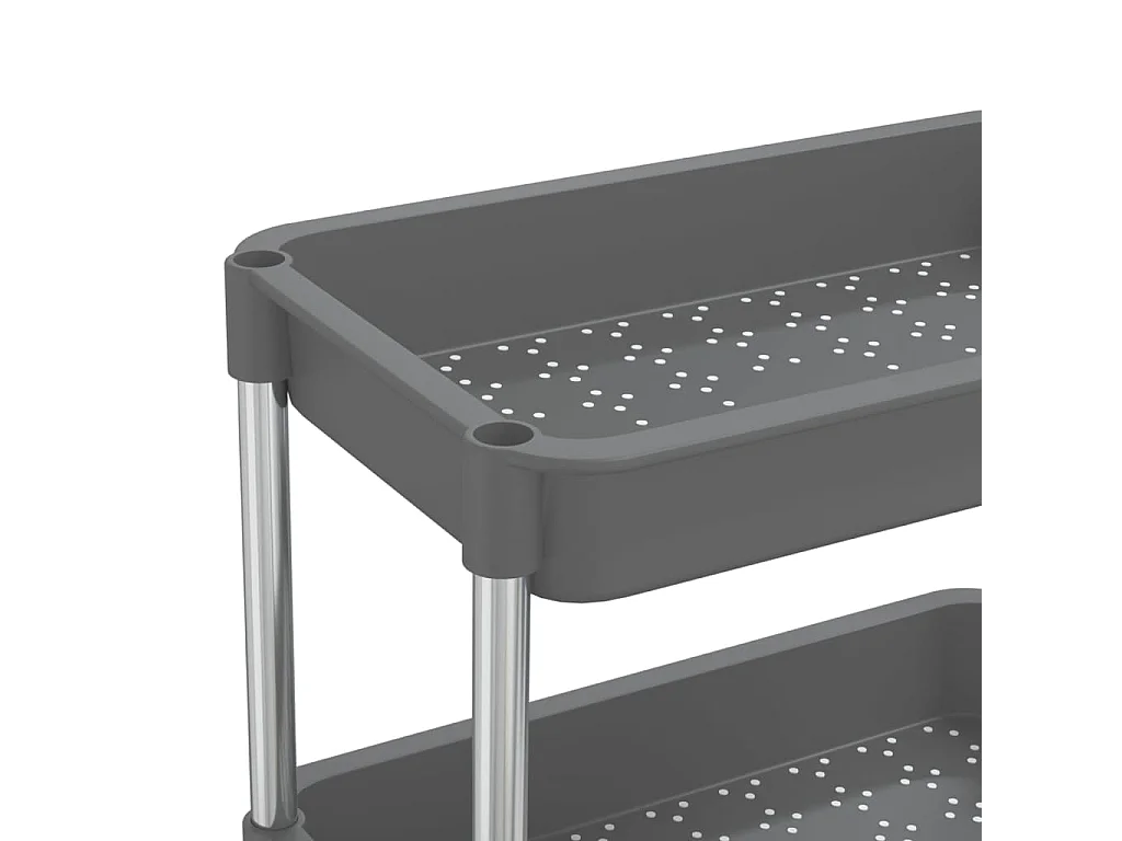 Chariot de cuisine 5 niveaux en métal Luiza 40cm - Compact et pratique-Noir