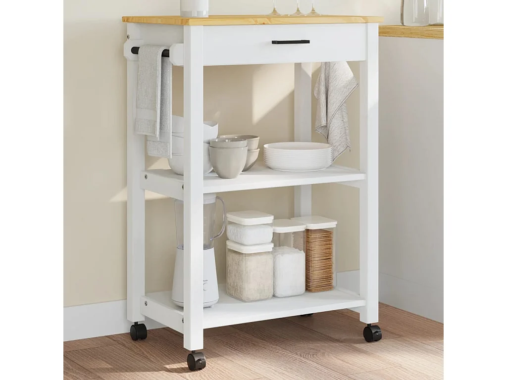 Chariot de cuisine MONZA 60x40x90 bois massif de pin