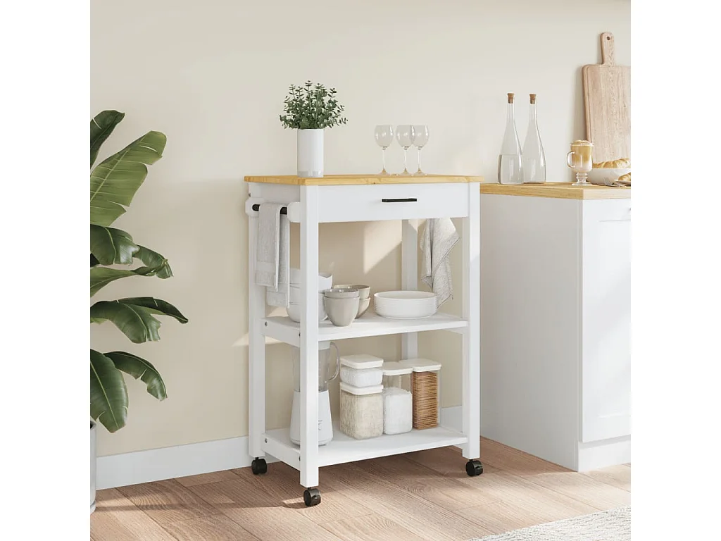 Chariot de cuisine MONZA 60x40x90 bois massif de pin