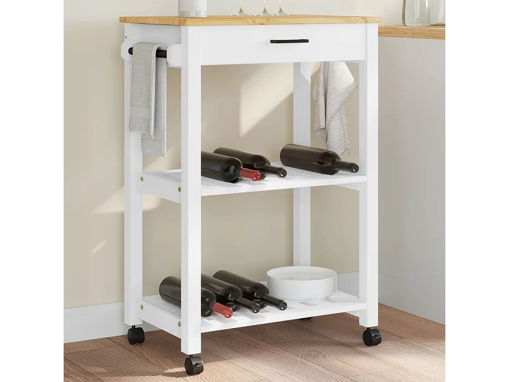 Chariot de cuisine MONZA 60x40x90 bois massif de pin