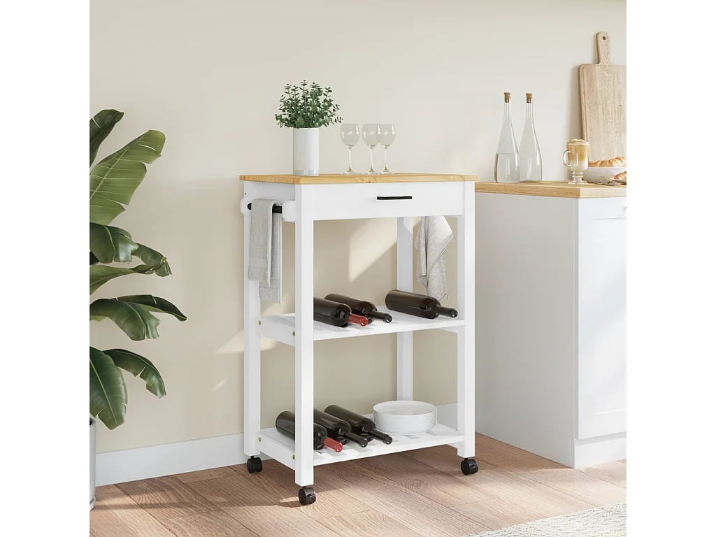 Chariot de cuisine MONZA 60x40x90 bois massif de pin