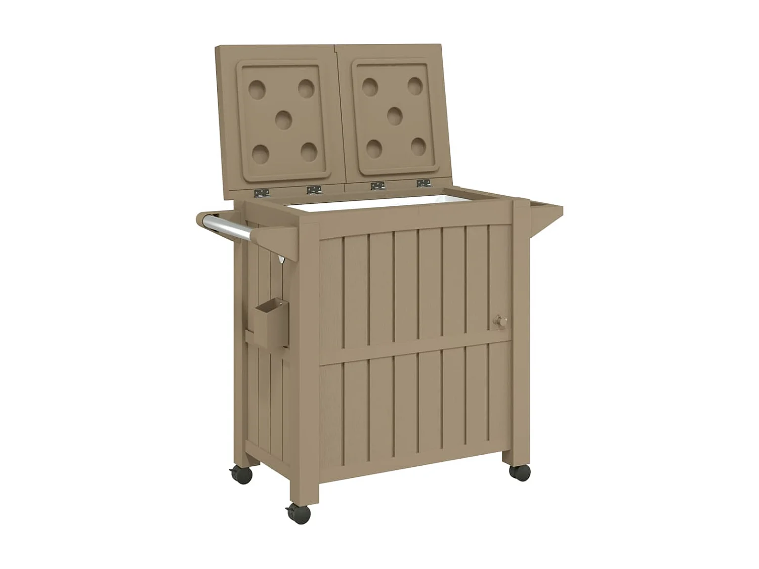 Chariot de service 3 en 1 marron clair polypropylène