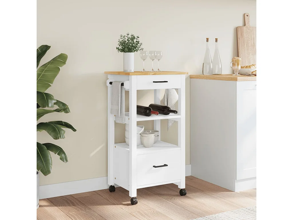 Chariot de cuisine MONZA 48x40x90 bois massif de pin