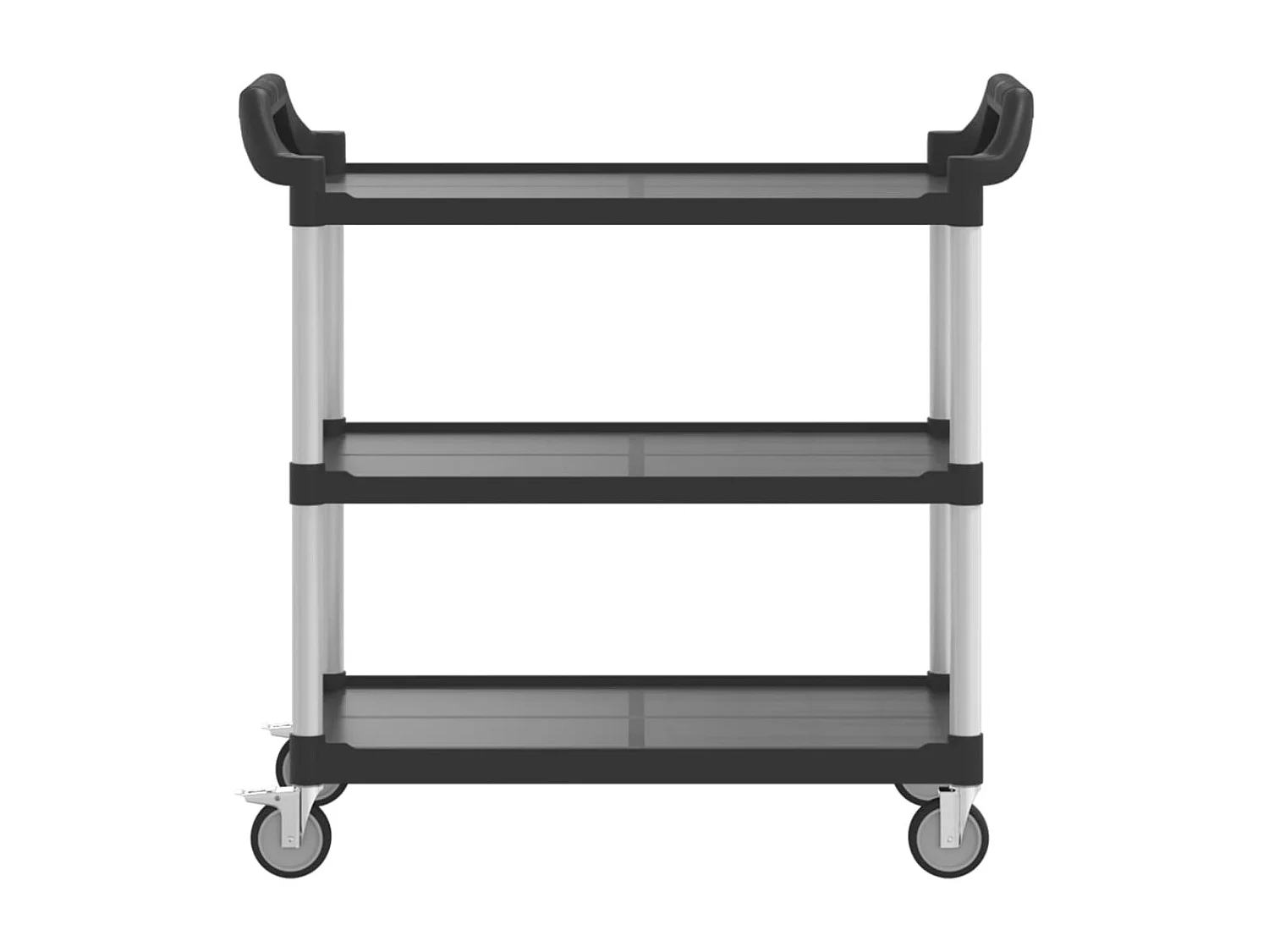 Chariot à 3 niveaux noir 99x50x96 aluminium