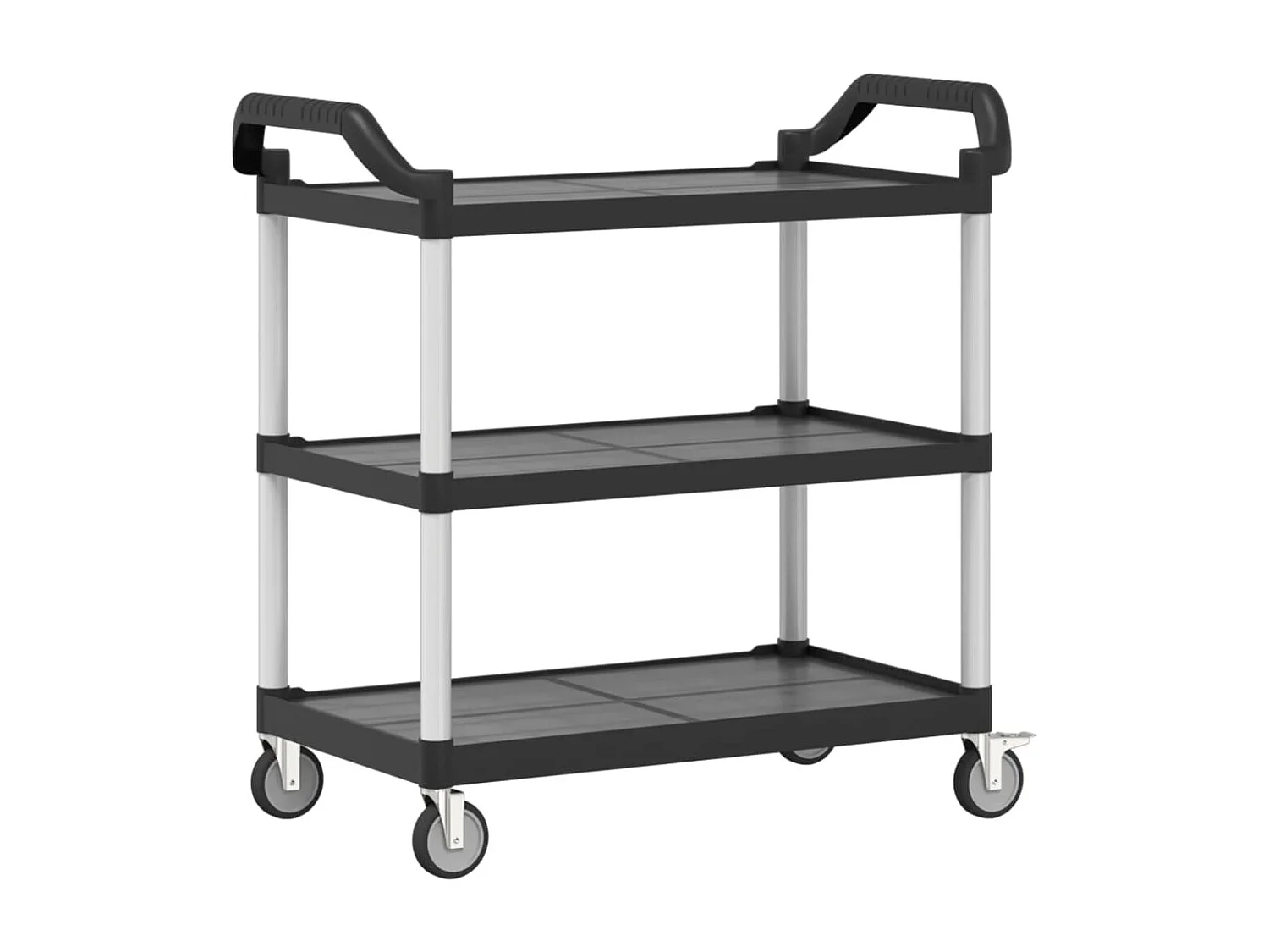 Chariot à 3 niveaux noir 99x50x96 aluminium