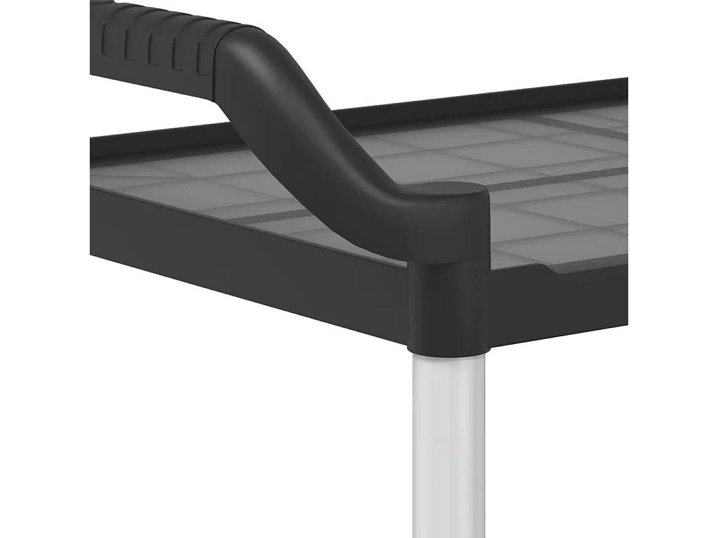 Chariot à 3 niveaux noir 99x50x96 aluminium