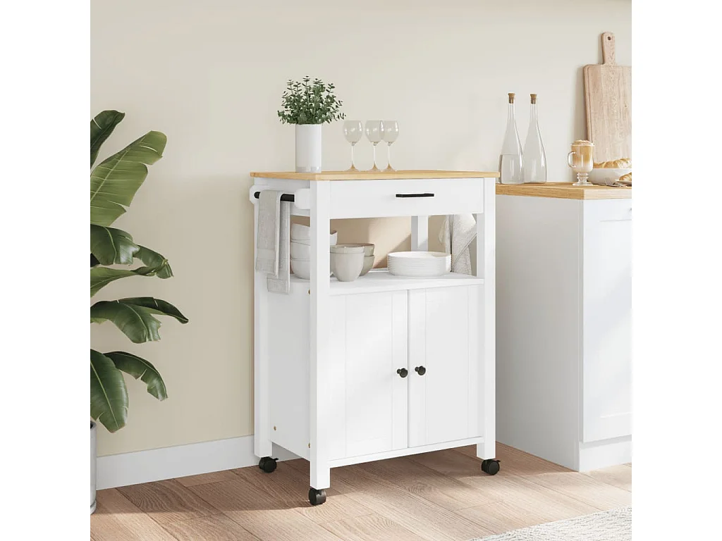 Chariot de cuisine MONZA 60x40x90 bois massif de pin