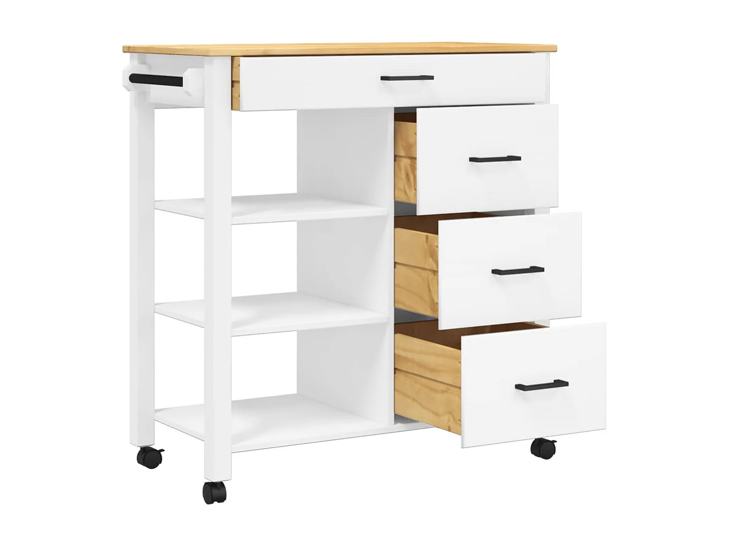 Chariot de cuisine MONZA 84x40x90 bois massif de pin