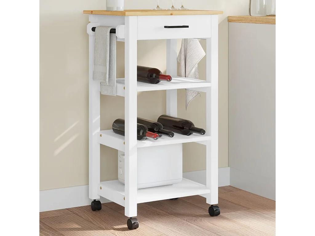 Chariot de cuisine MONZA 48x40x90 bois massif de pin