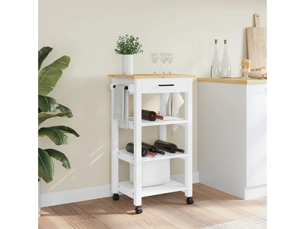 Chariot de cuisine MONZA 48x40x90 bois massif de pin