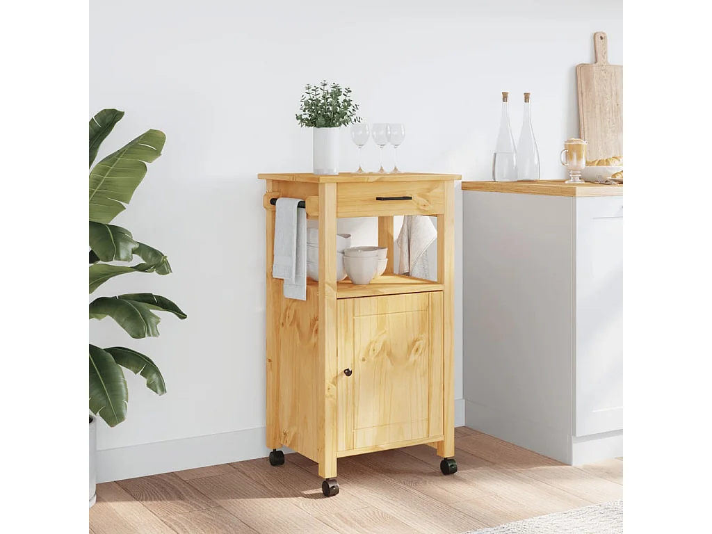 Chariot de cuisine MONZA 48x40x90 bois massif de pin