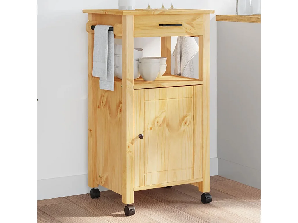 Chariot de cuisine MONZA 48x40x90 bois massif de pin