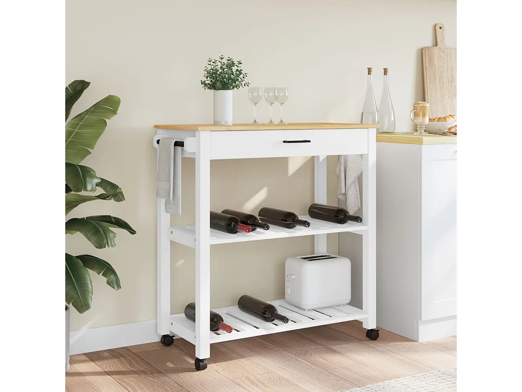 Chariot de cuisine MONZA 84x40x90 bois massif de pin