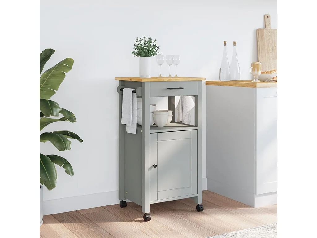 Chariot de cuisine MONZA 48x40x90 bois massif de pin