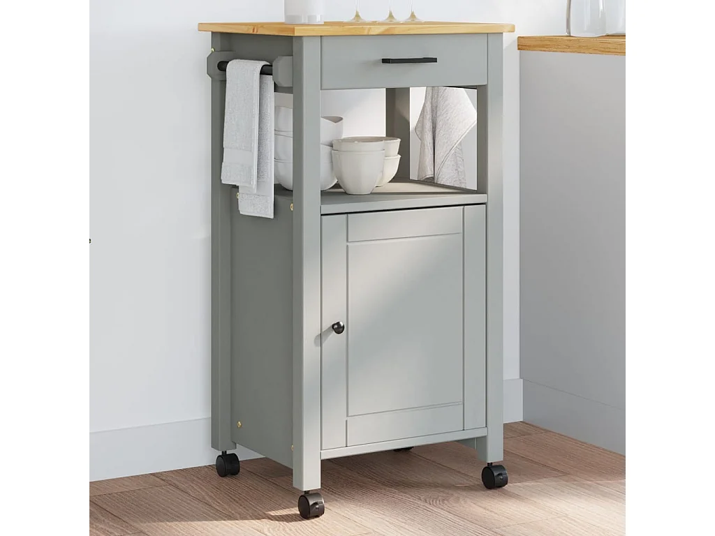 Chariot de cuisine MONZA 48x40x90 bois massif de pin