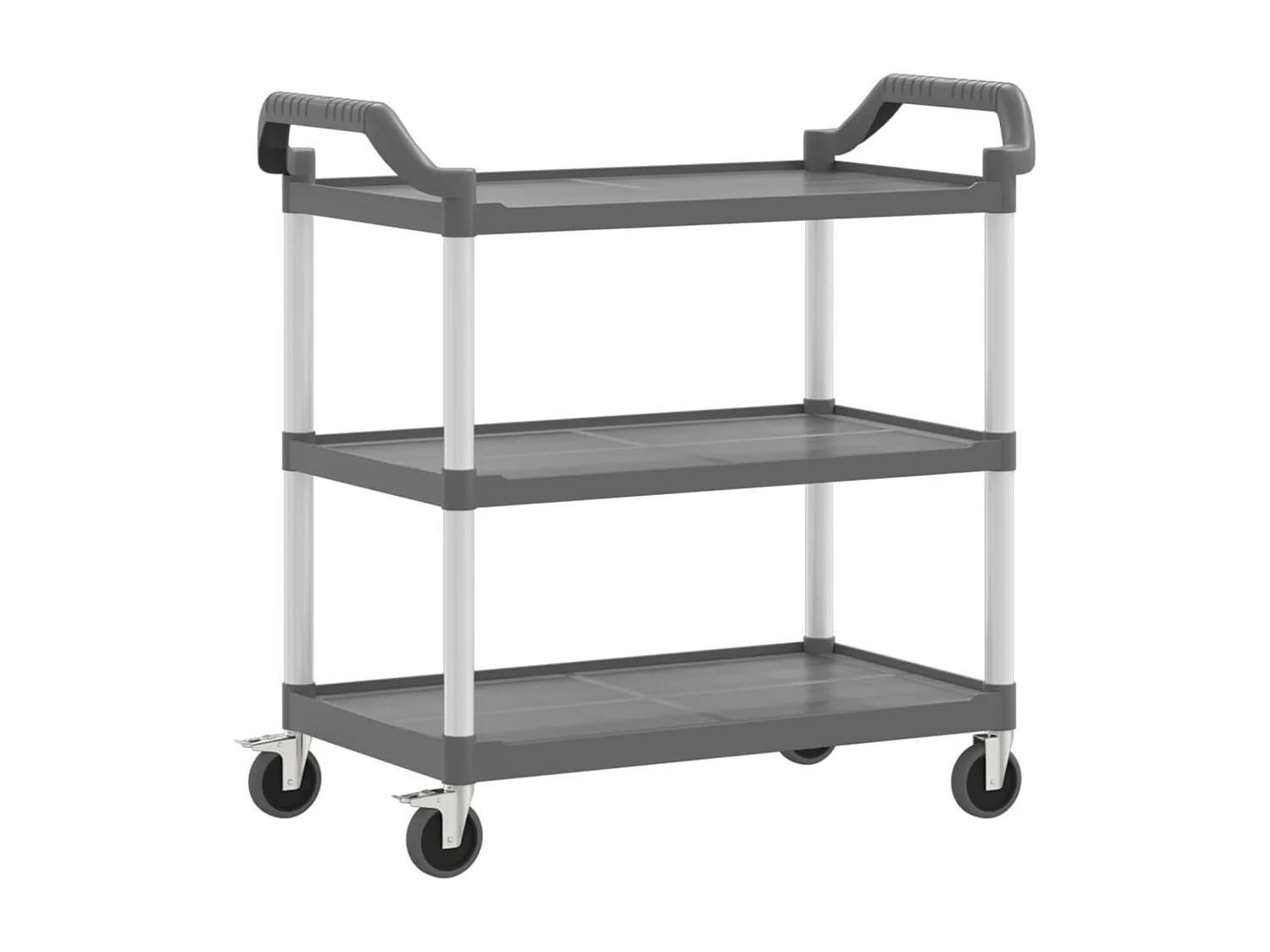 Chariot à 3 niveaux gris 99x50x96 aluminium