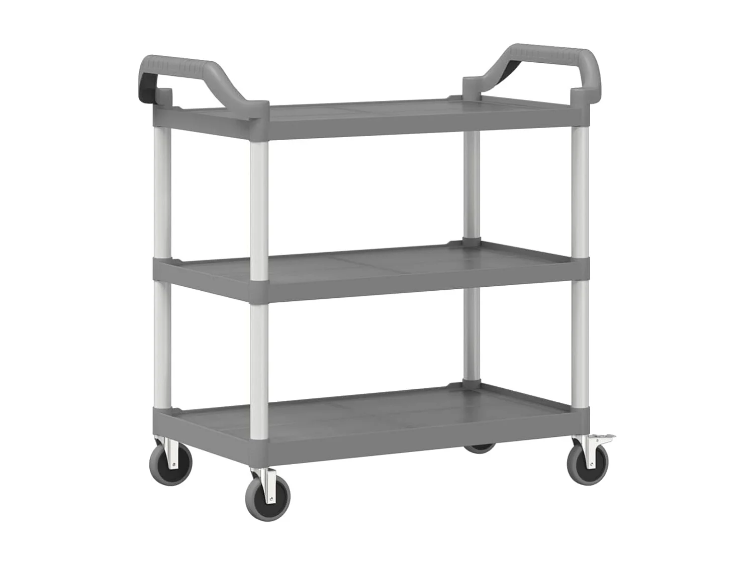 Chariot à 3 niveaux gris 99x50x96 aluminium