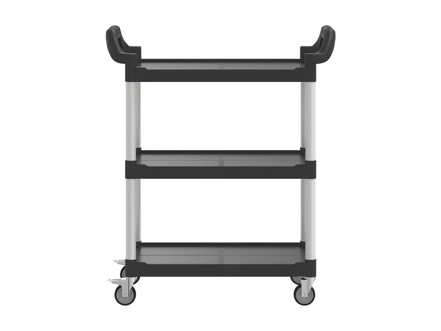 Chariot à 3 niveaux noir 81x41x92 aluminium