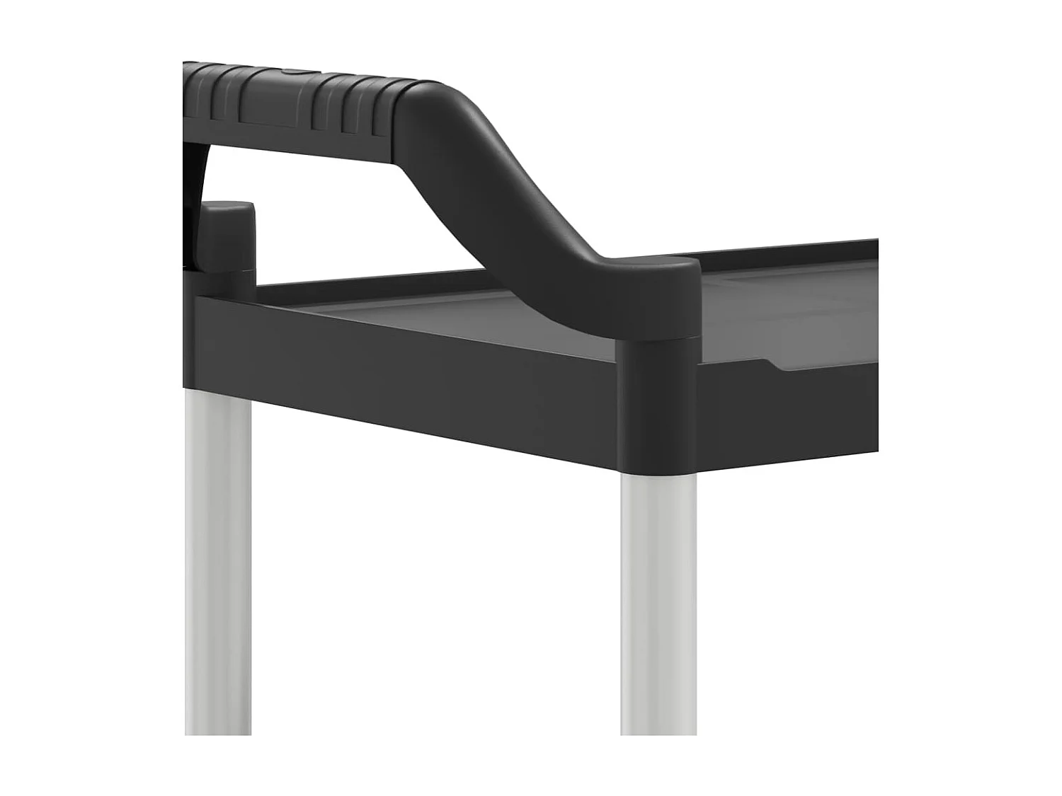 Chariot à 3 niveaux noir 81x41x92 aluminium