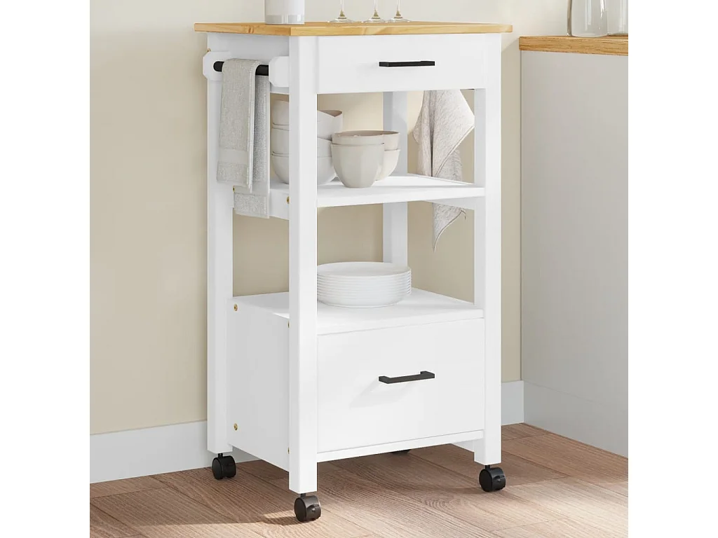 Chariot de cuisine MONZA 48x40x90 bois massif de pin