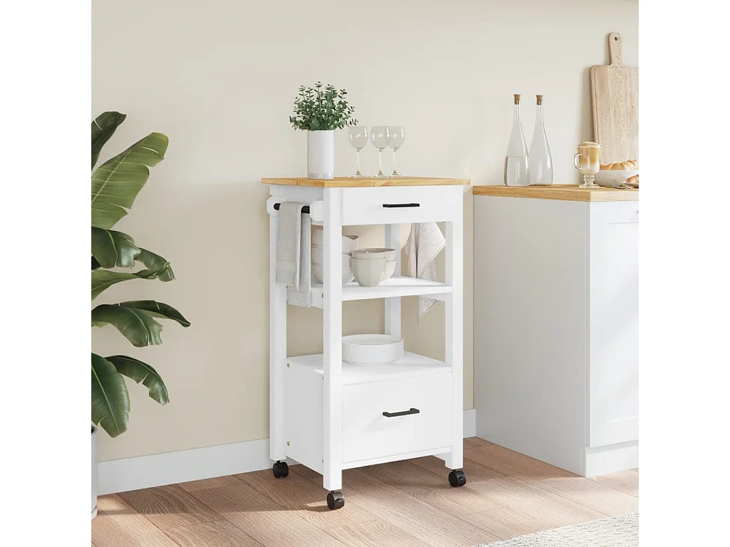 Chariot de cuisine MONZA 48x40x90 bois massif de pin