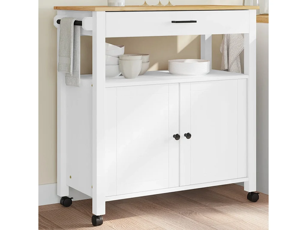 Chariot de cuisine MONZA 84x40x90 bois massif de pin