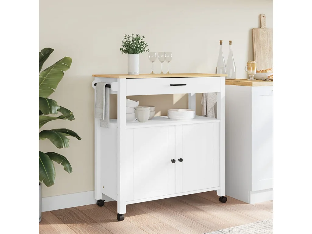 Chariot de cuisine MONZA 84x40x90 bois massif de pin