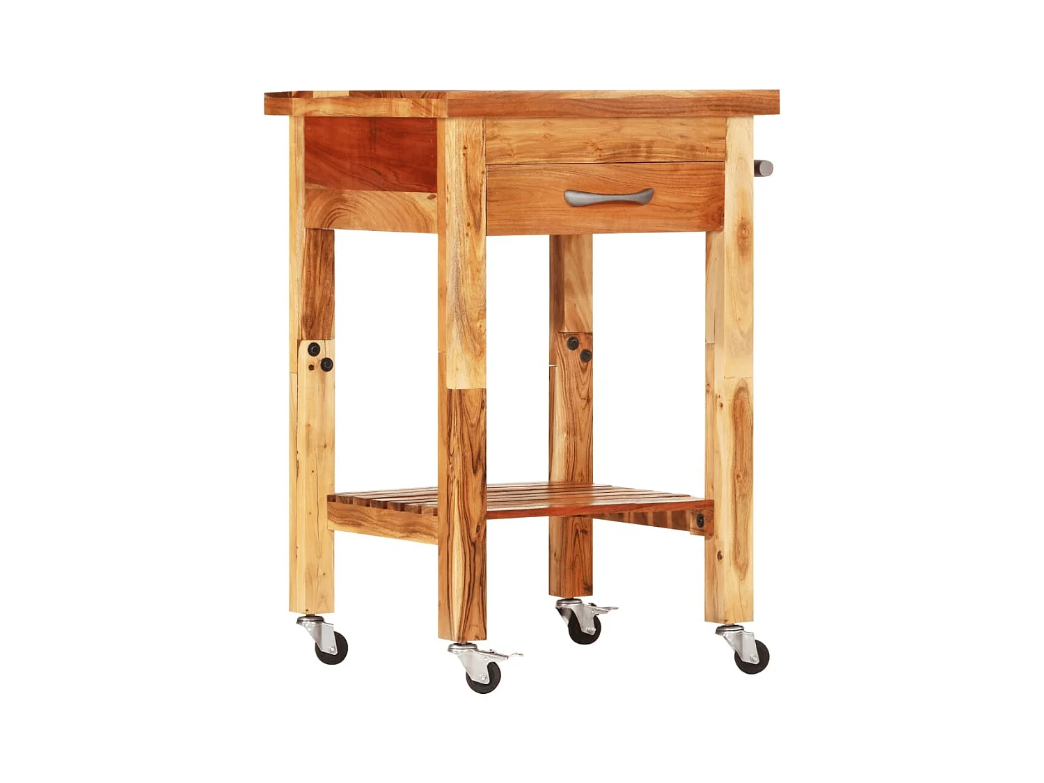 Chariot de cuisine 55x55x89 bois massif d'acacia