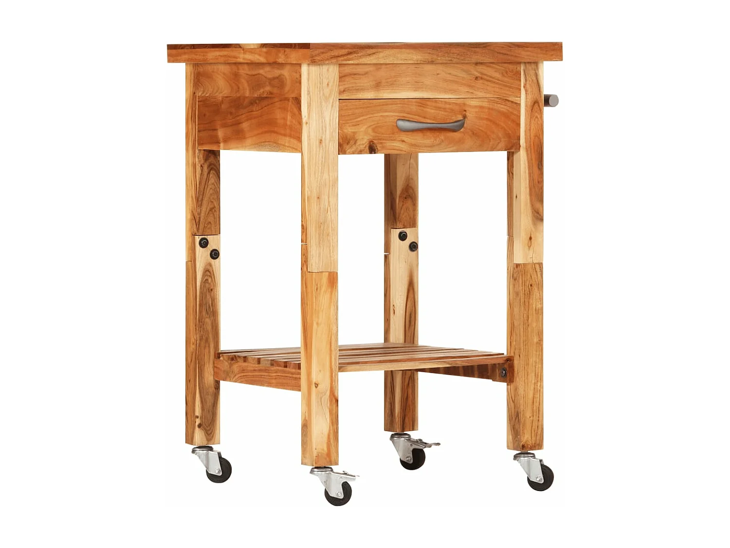 Chariot de cuisine 55x55x89 bois massif d'acacia