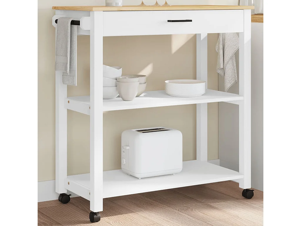 Chariot de cuisine MONZA 84x40x90 bois massif de pin