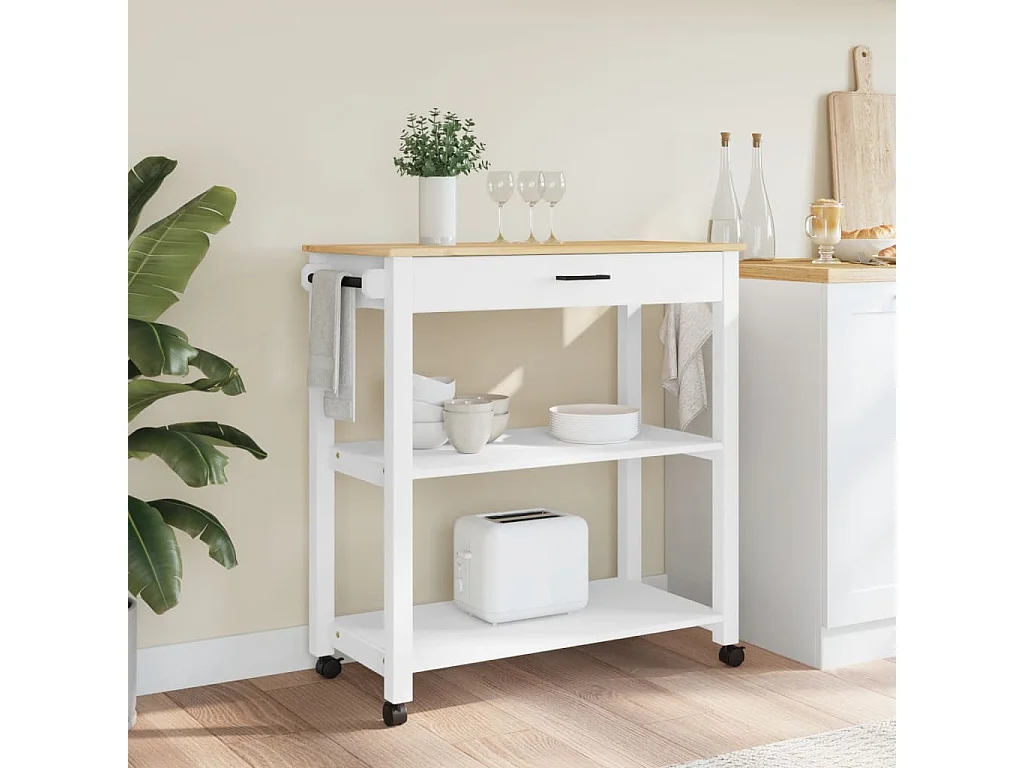 Chariot de cuisine MONZA 84x40x90 bois massif de pin