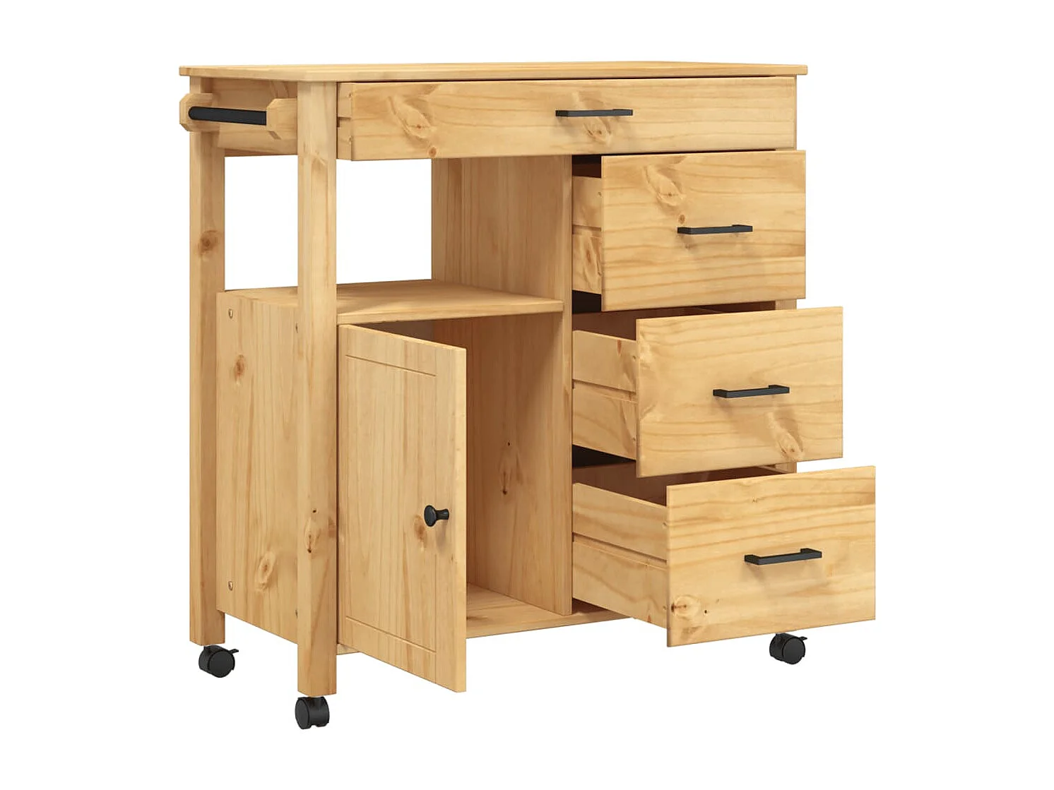 Chariot de cuisine MONZA 84x40x90 bois massif de pin