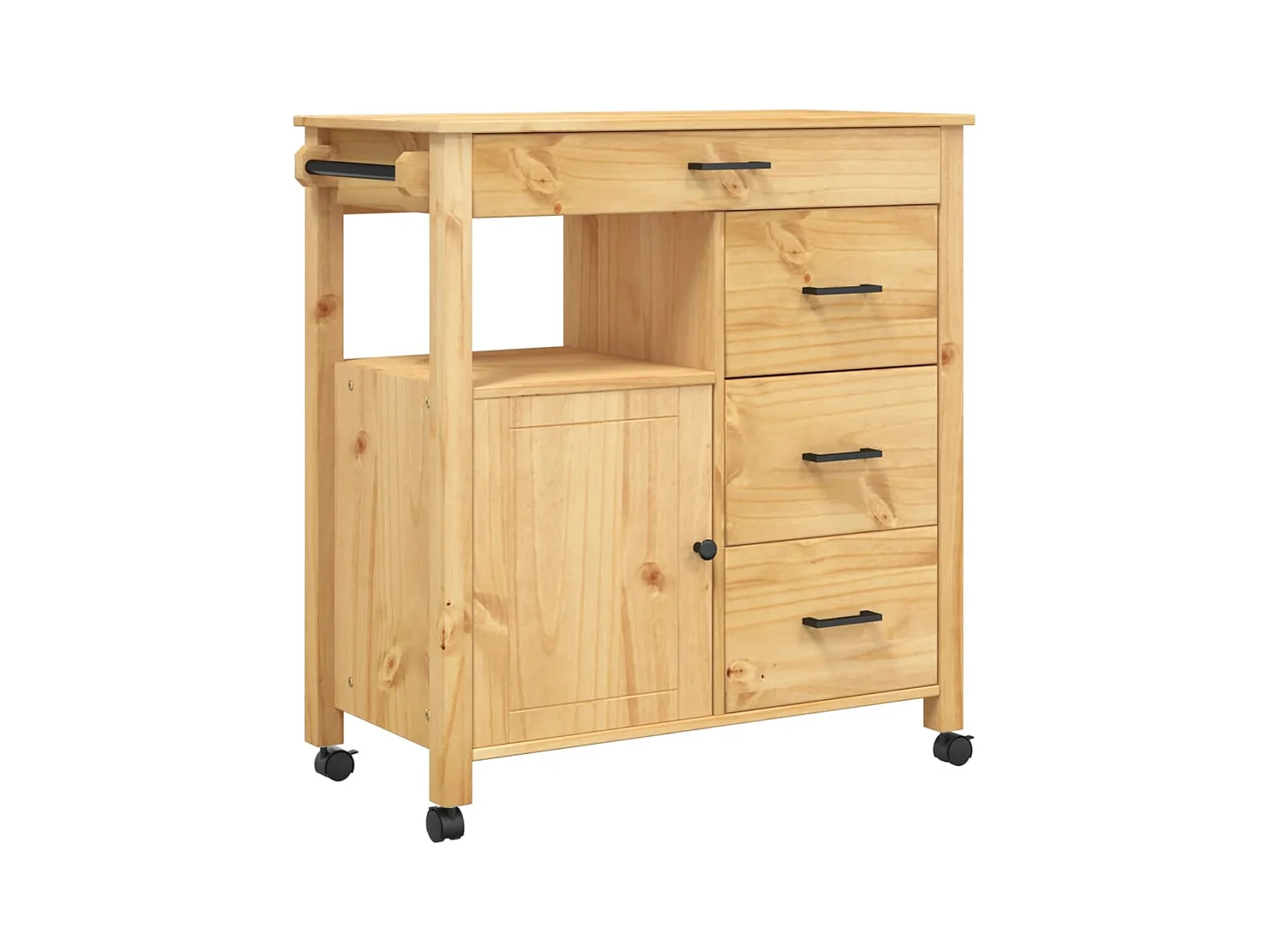 Chariot de cuisine MONZA 84x40x90 bois massif de pin