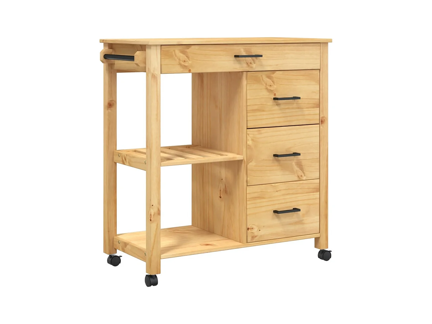 Chariot de cuisine MONZA 84x40x90 bois massif de pin
