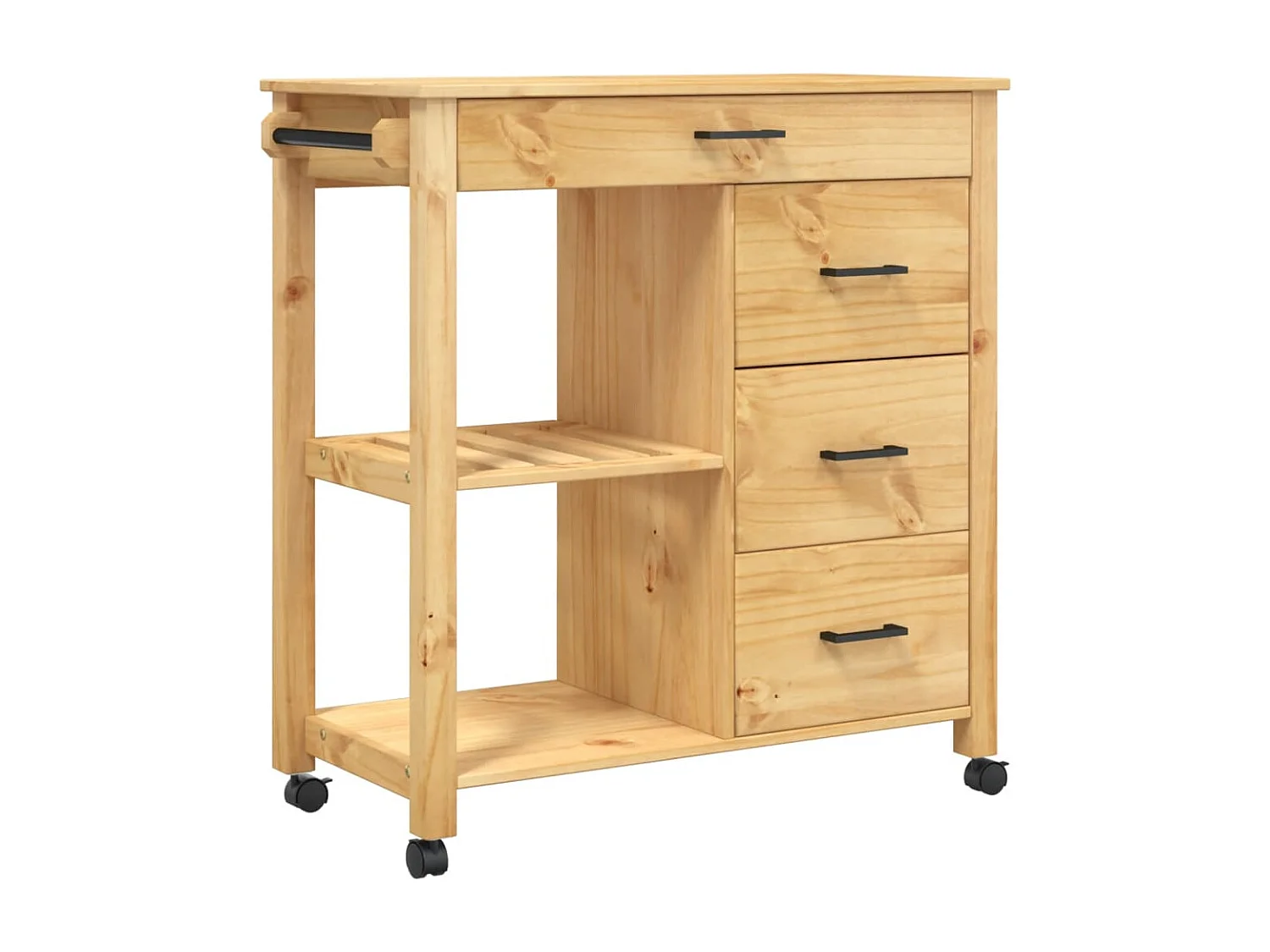 Chariot de cuisine MONZA 84x40x90 bois massif de pin